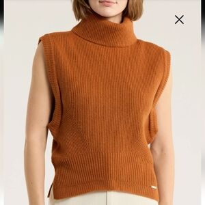 Jason Wu Sleeveless Ribbed Turtleneck in Rust